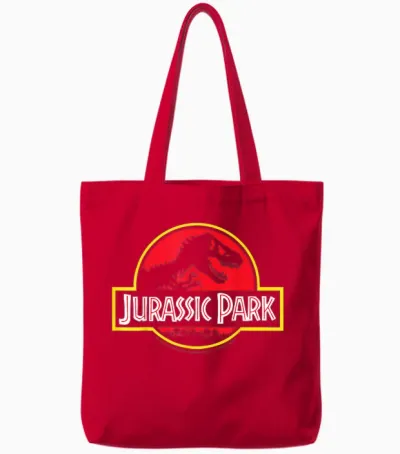 T-Rex Adventure Jurassic Park 2025 Logo Tote Bags - Red