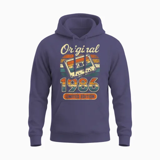 40th Birthday Man Woman 40 Years Decoration 1986 Gift Funny Unisex Hoodie - Heather Sport Dark Navy