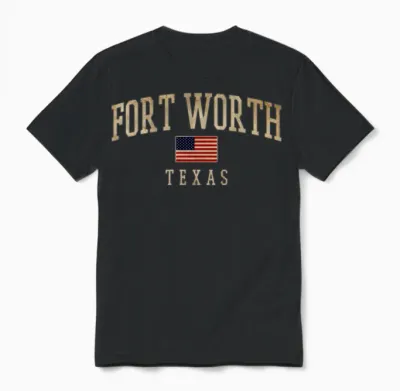 Fort Worth Usa Unisex T-Shirt - Black