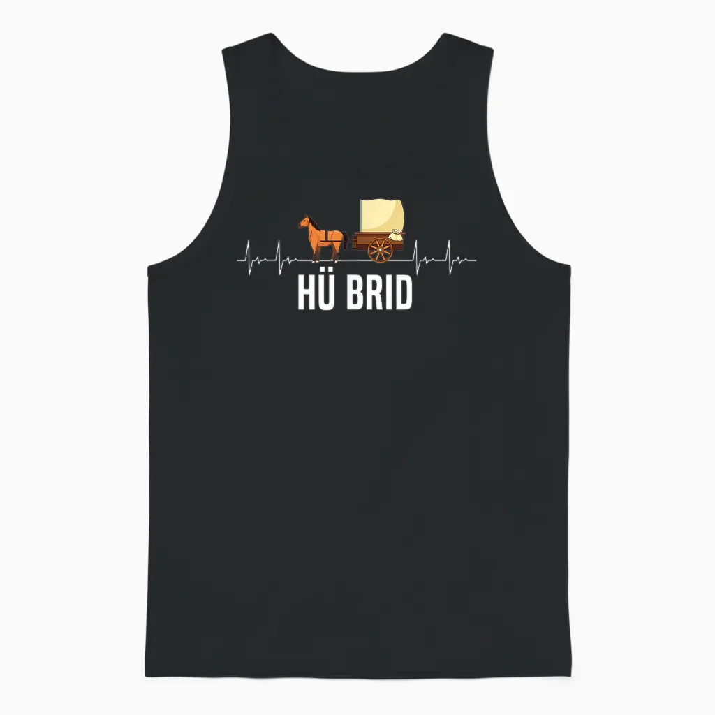 Hü Brid Pferd Kutsche Hybrid Reiten Lustig Herzschlag Unisex Tank Top in Black