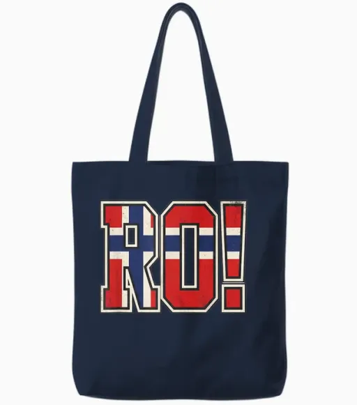 Norwegian Flag Letters Soccer Match Fan Celebration Art Tote Bags - Navy