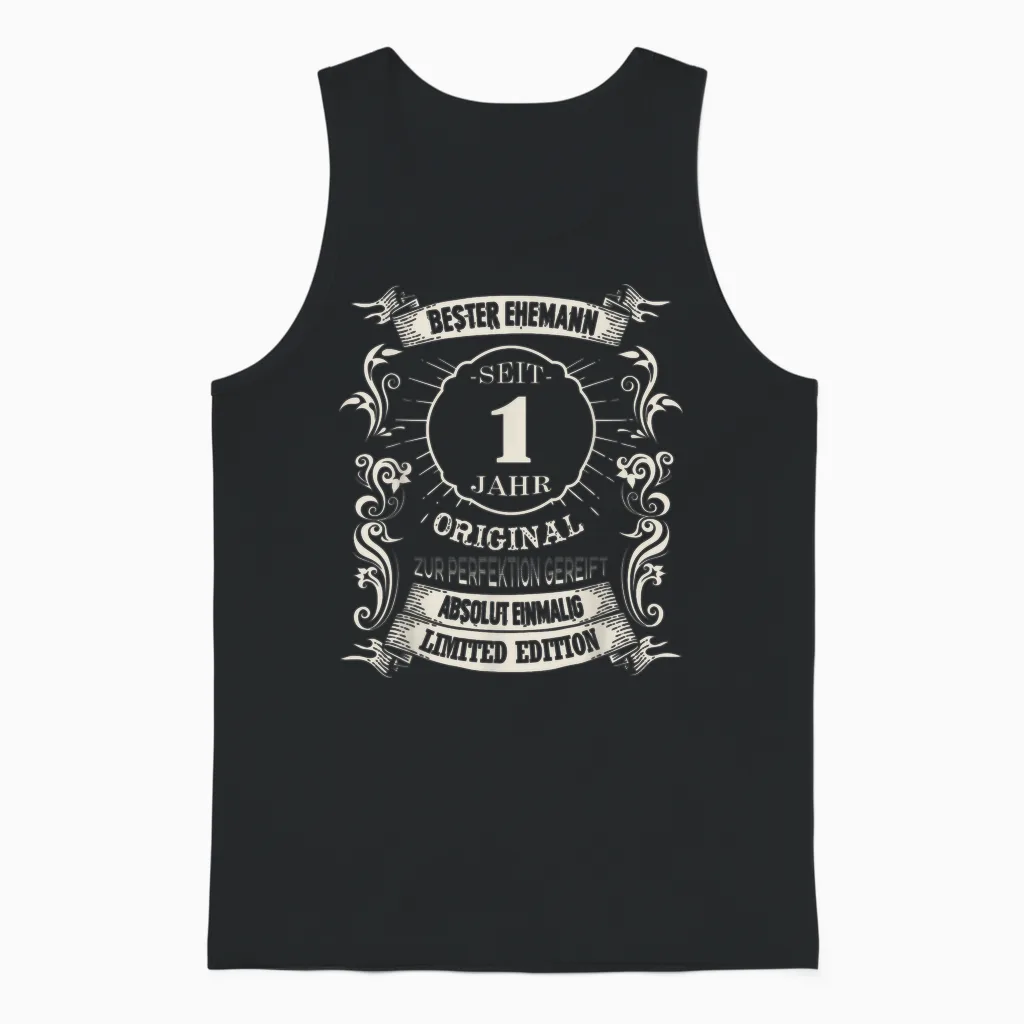 1 Hochzeitstag Bester Ehemann Seit 1 Jahre Papierhochzeit Unisex Tank Top in Black