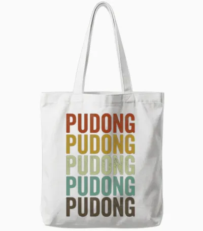 Pudong China Retro Vintage Tote Bags - White