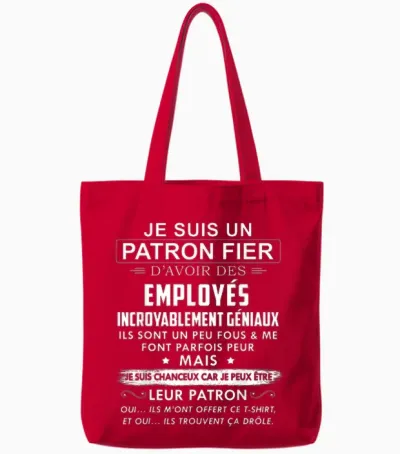 Proud Boss General Employees Gift T-Shirt, Black, S Tote Bags - Red