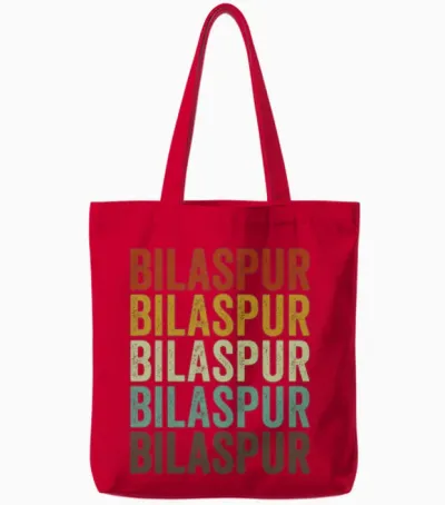 Bilaspur India Retro Vintage Tote Bags - Red