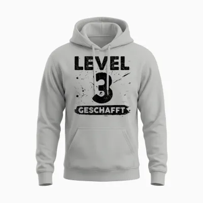 Level 3 Geschafft 3 Hochzeitstag 3 Jahre Unisex Hoodie - Ash
