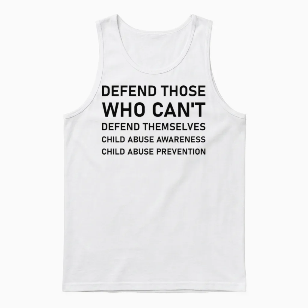 Child Abuse Survivor Child Abuse Prevention Unisex Tank Top in White