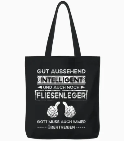Fliesenleger Gut Aussehend Intelligent Lustiges Arbeit Tote Bags - Black