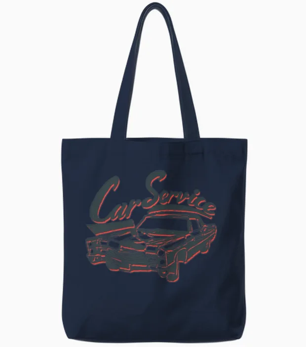 Retro Car - Cars & Muscle Tote Bags in Navy