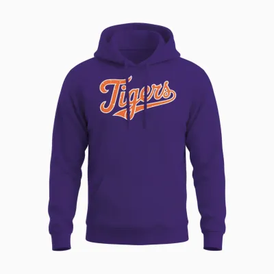 Retro Tigers Throwback Unisex Hoodie - Purple