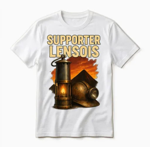 Supporter Lensois - Casque De Mineur Et Terrils De Lens T-Shirt Haut De Gamme Unisex T-Shirt in White