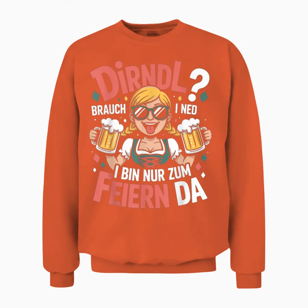 Passend Für Oktoberfest Outfit Damen Trachtenshirt Trachten Unisex Sweatshirt in Orange