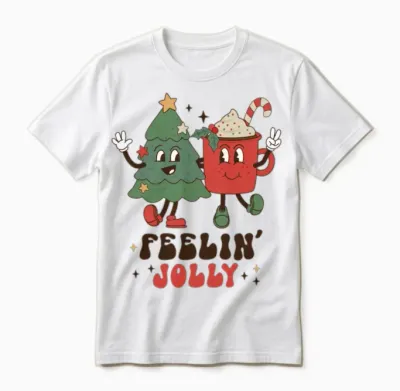Retro Christmas Unisex T-Shirt - White
