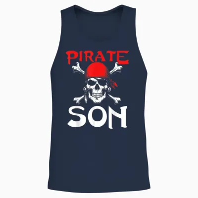 Pirate Son Pirate Skull Unisex Tank Top - Navy