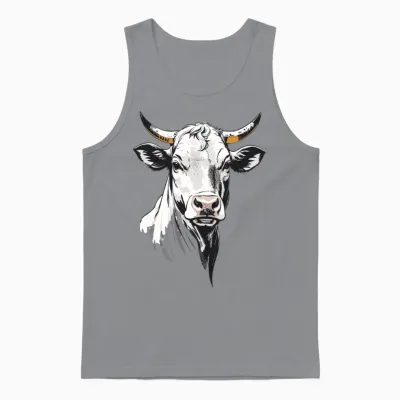Cow Retro Unisex Tank Top - Sport Grey