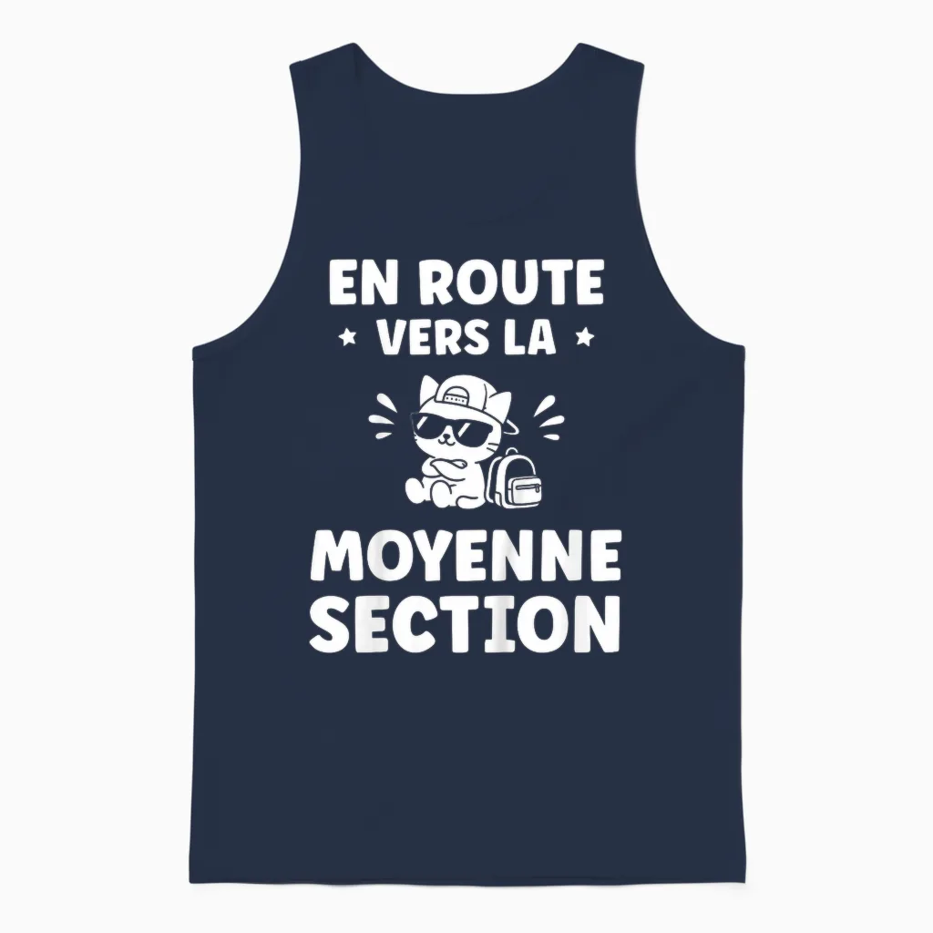Enfant Humour Maternelle élève Rentrée Des Classes Moyenne Section Unisex Tank Top in Navy