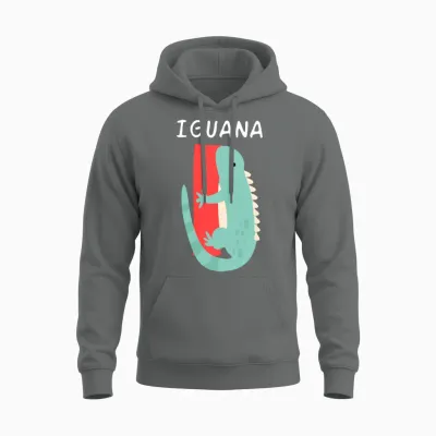 Iguana Alphabet Funny Unisex Hoodie - Graphite Heather