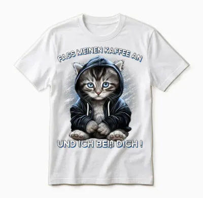 Fass Meinen Kaffee an Und Ich Beißdich T-Shirt, Black Unisex T-Shirt - White