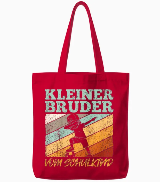 Kleiner Bruder Vom Schulkind Schule Schüler Schulstart Tote Bags in Red