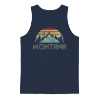 Montana Mountains Camping Hiking Unisex Tank Top - Navy – 1