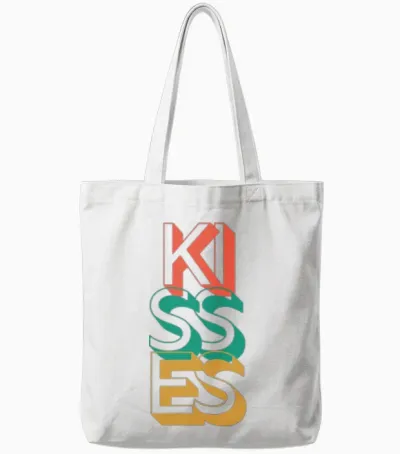 Retro Kisses Tote Bags - White