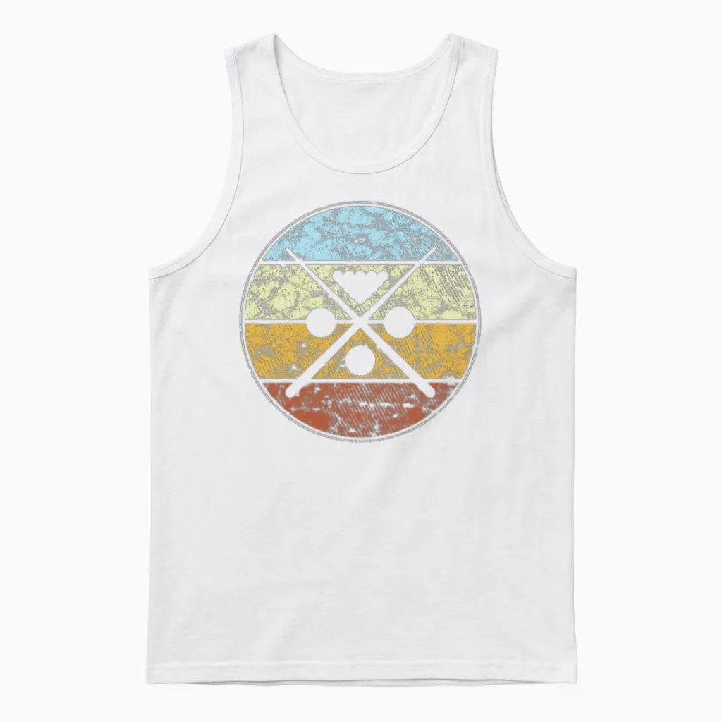 Billiards Retro Unisex Tank Top in White