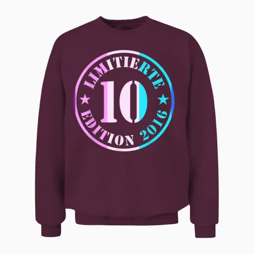 10th Birthday Limited Edition 2016 10 Years Boy Girl Unisex Sweatshirt - Maroon