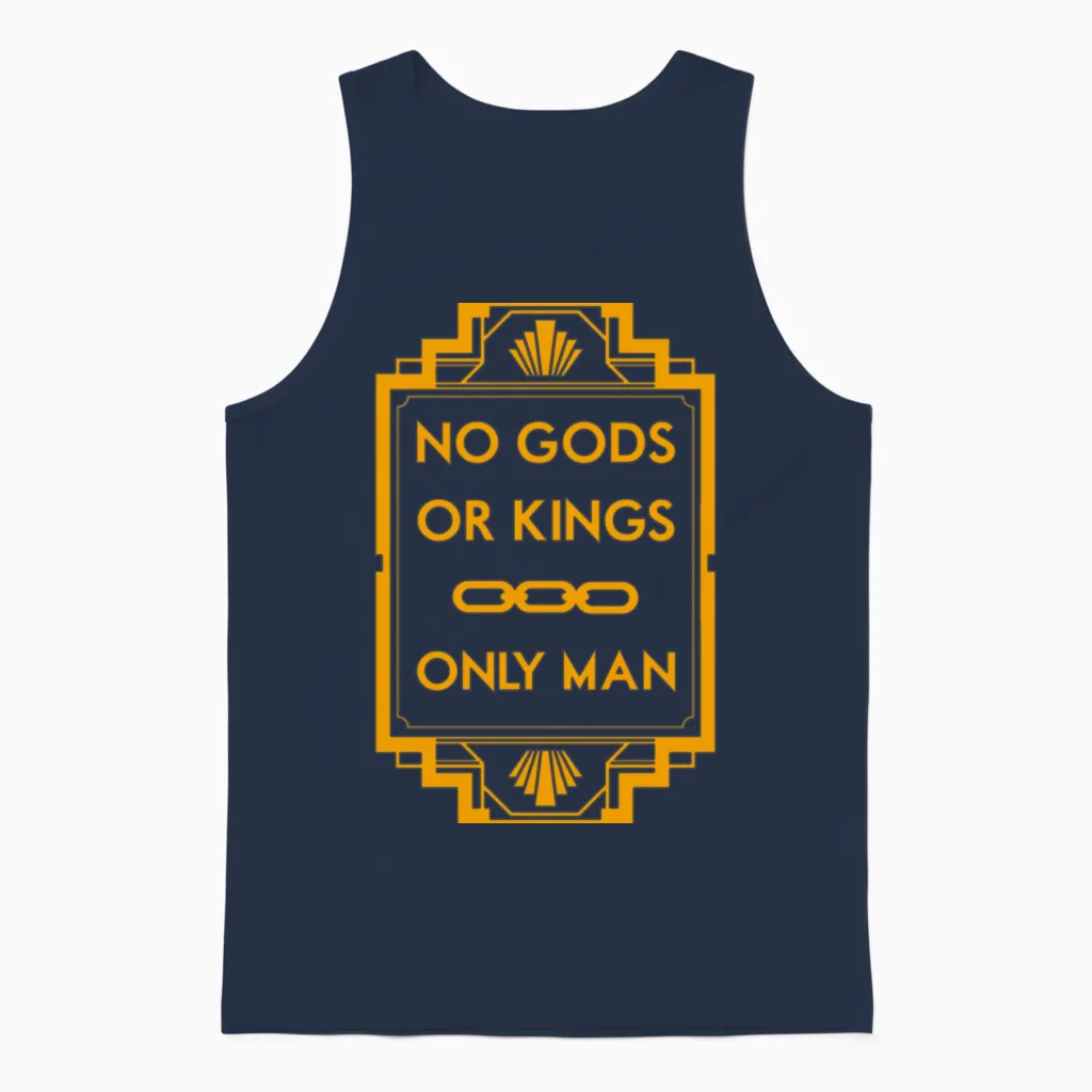 No Gods or Kings Only Man Christian & Faith Gift Unisex Tank Top in Navy