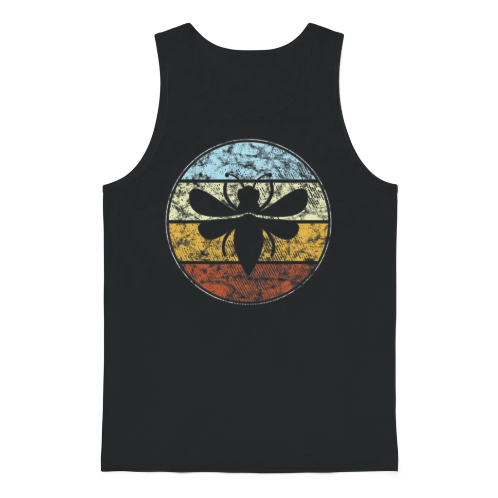 Bee Retro Unisex Tank Top - Black