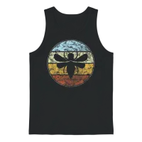 Bee Retro Unisex Tank Top - Black – 1
