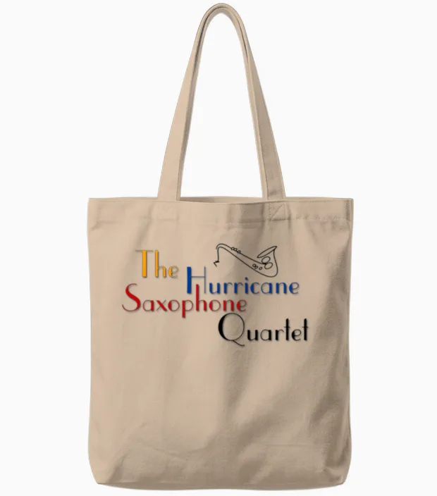 Hurricane Saxophone Quartet Logo Without Quote Tote Bags in Natural