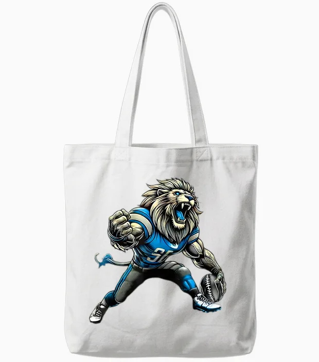 Lion Touchdown American Football Game Day Thanksgiving Cool Tote Bags in White