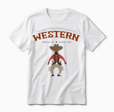 Western Retro Desing Unisex T-Shirt - White