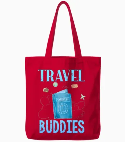 Traveller Flight Travel Buddies Tote Bags - Red