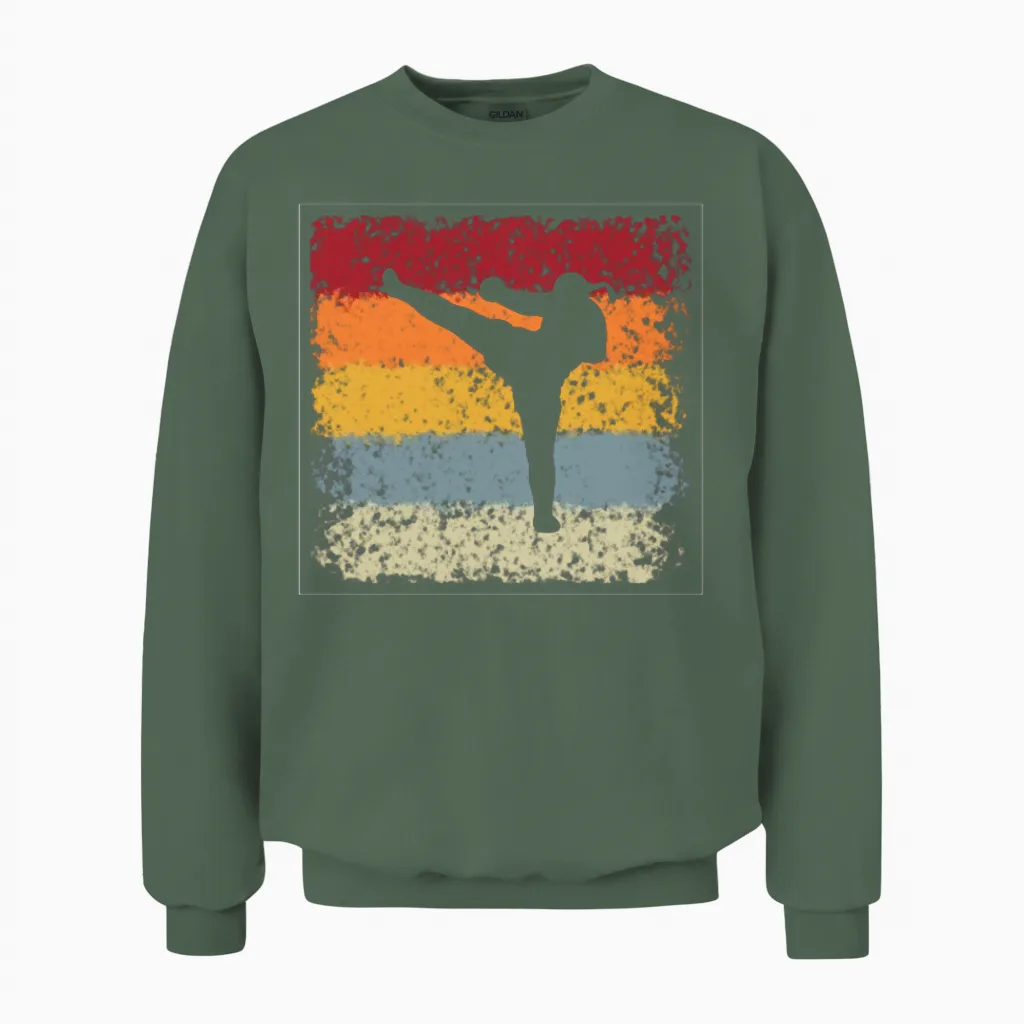 Mma Retro Boxing & Gift Unisex Sweatshirt in Military Green