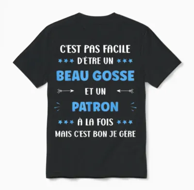 Departure Craft Super Boss Handsome Kid Humour Boss T-Shirt, Black, S Unisex T-Shirt - Black