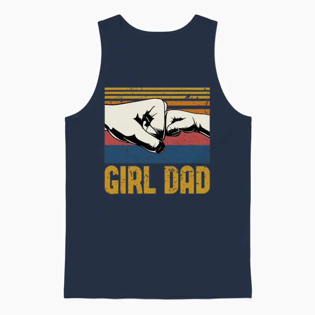 Girl Dad | Father's Day Gift | Dad Gift Unisex Tank Top in Navy
