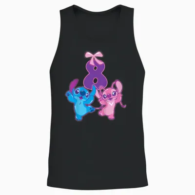 Kids Lilo and Stitch 8 Birthday T-Shirt, Black, S Unisex Tank Top - Black