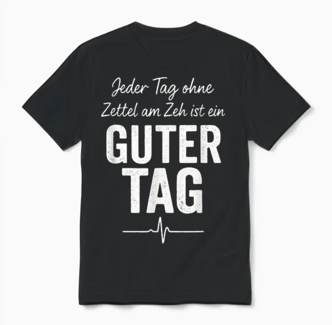 Zettel Am Zeh Guter Tag Spruch Lustig Geschenkidee Witzig Unisex T-Shirt in Black