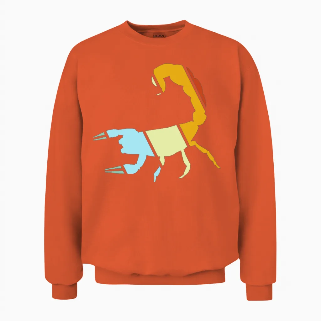 Scorpio Retro Unisex Sweatshirt in Orange