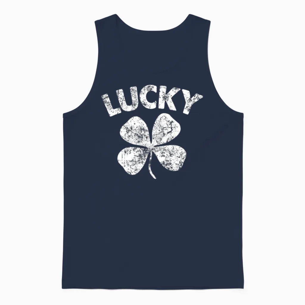 4 Leaf Lucky Unisex Tank Top in Navy