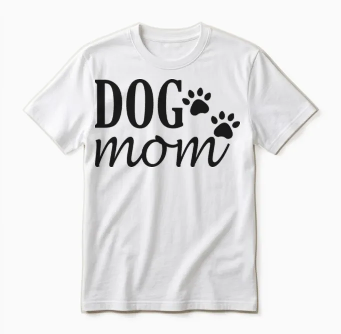 Dog Mom Unisex T-Shirt in White