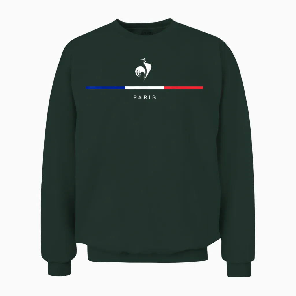 New Flag France Souvenirs Event Paris City Rooster Unisex Sweatshirt in Forest