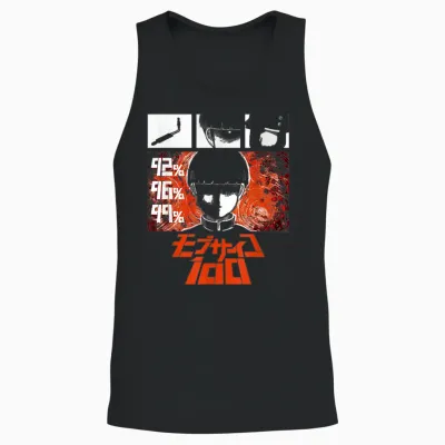 Mob Psycho 100 Emotion Power Percentage Collage Anime Unisex Tank Top - Black