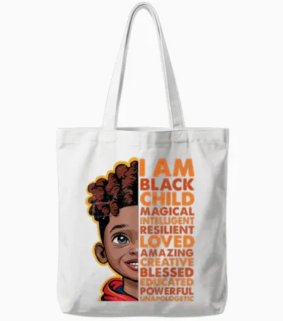 I Am Black History Month Shirt Kids Boys African American Tote Bags - White