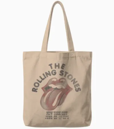 Official the Rolling Stones Nyc 75 White for Vintage Fans Tote Bags - Natural