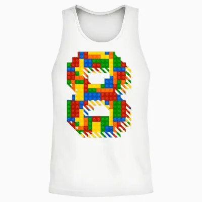 Bausteine 8 Jahre Alte Bausteine 8. Geburtstag Unisex Tank Top - White
