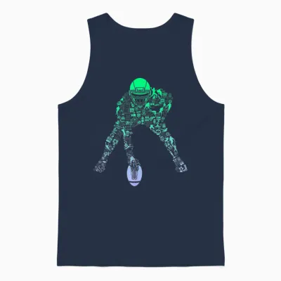 Youth Football Apparel Center Player Coach Boys Football Unisex Tank Top - Navy
