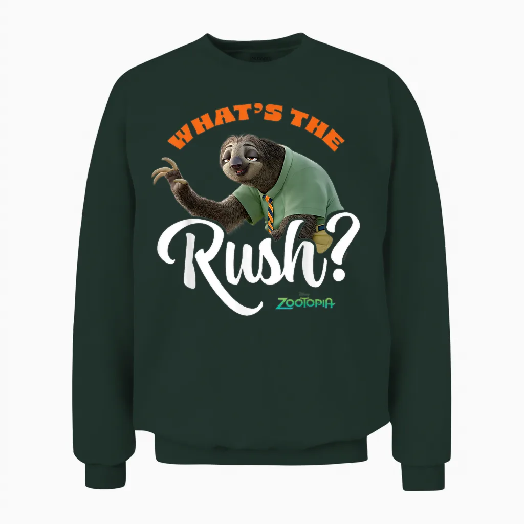 Zootopia - Flash Sloth What's the Rush Unisex Sweatshirt in Forest