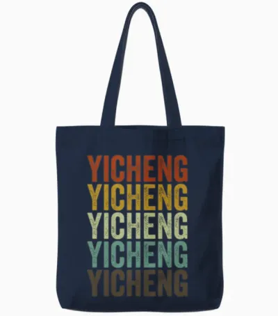 Yicheng China Retro Vintage Tote Bags - Navy